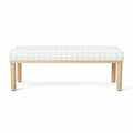 Natural Plaid Woven Fabric Bench Y2684