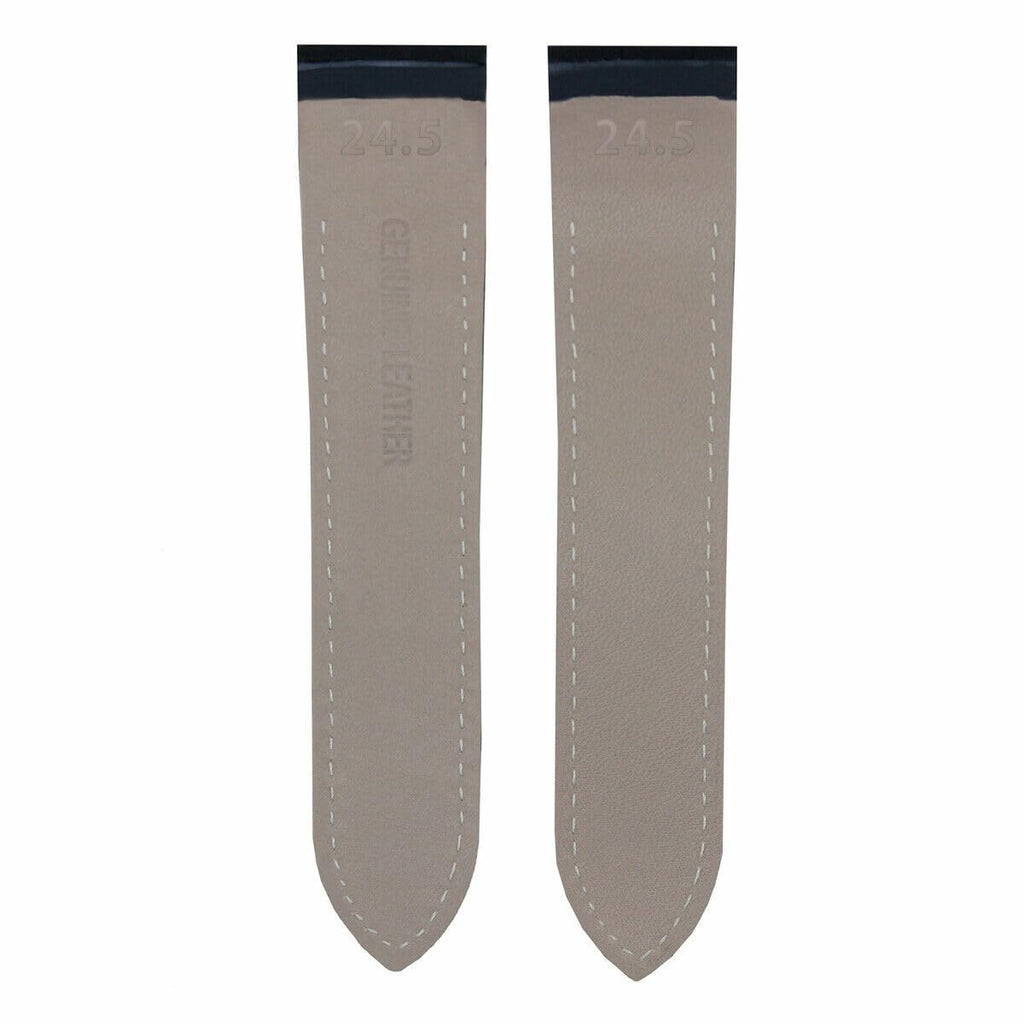 24.5mm Black Leather Watch Band Strap G590