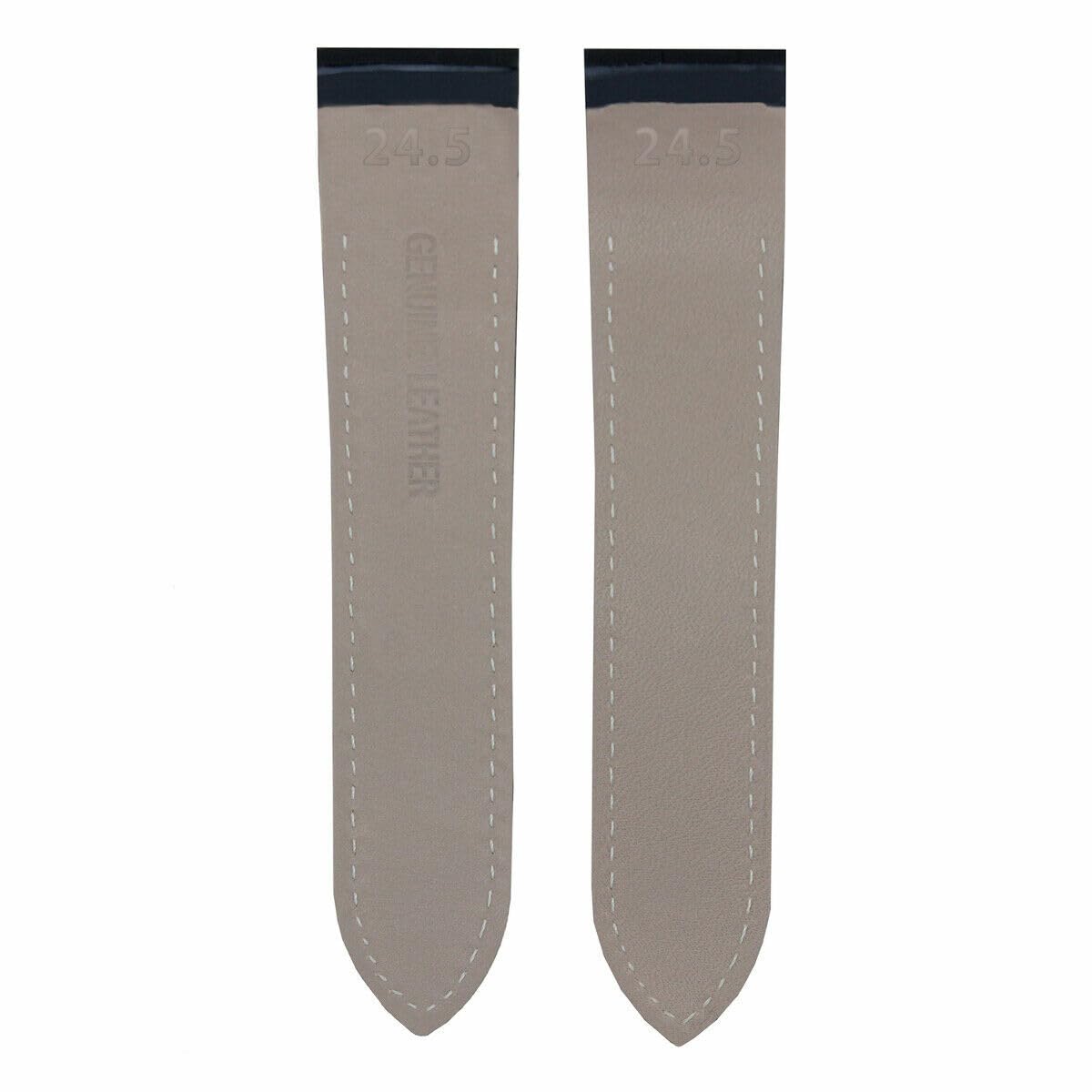 24.5mm Black Leather Watch Band Strap G590