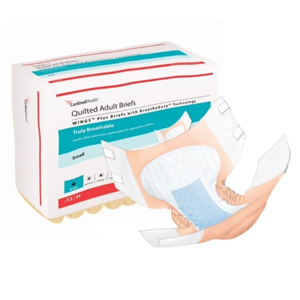 Quilted Adult Briefs Heavy Absorbency Small Disposable Incontinence Diapers with Refastenable Tabs Case of 96 J7532