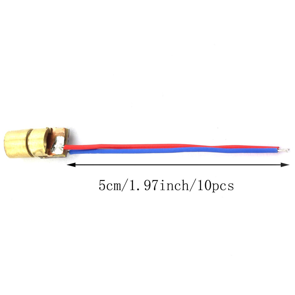 10-Pack 3.3V 650nm Mini Red Laser Dot Diode Module 6mm 5mW X4602