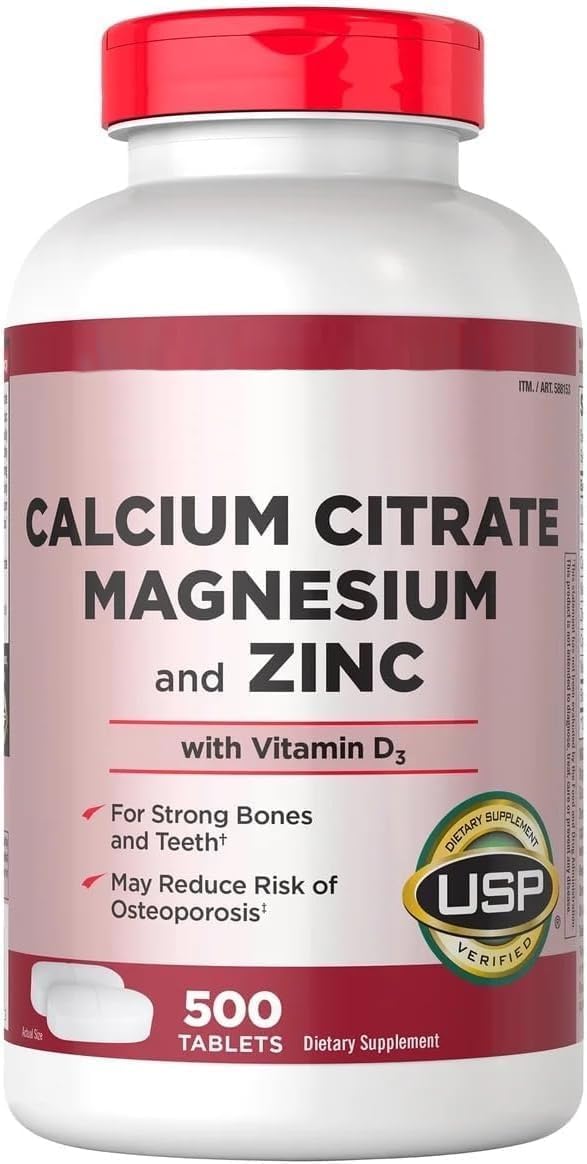 Calcium Citrate 500mg with Magnesium, Zinc and Vitamin D3 500 Tablets X14948