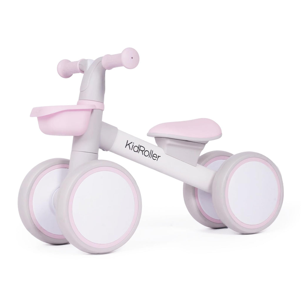 Pink Toddler Balance Bike with Adjustable Seat and Front Basket J815