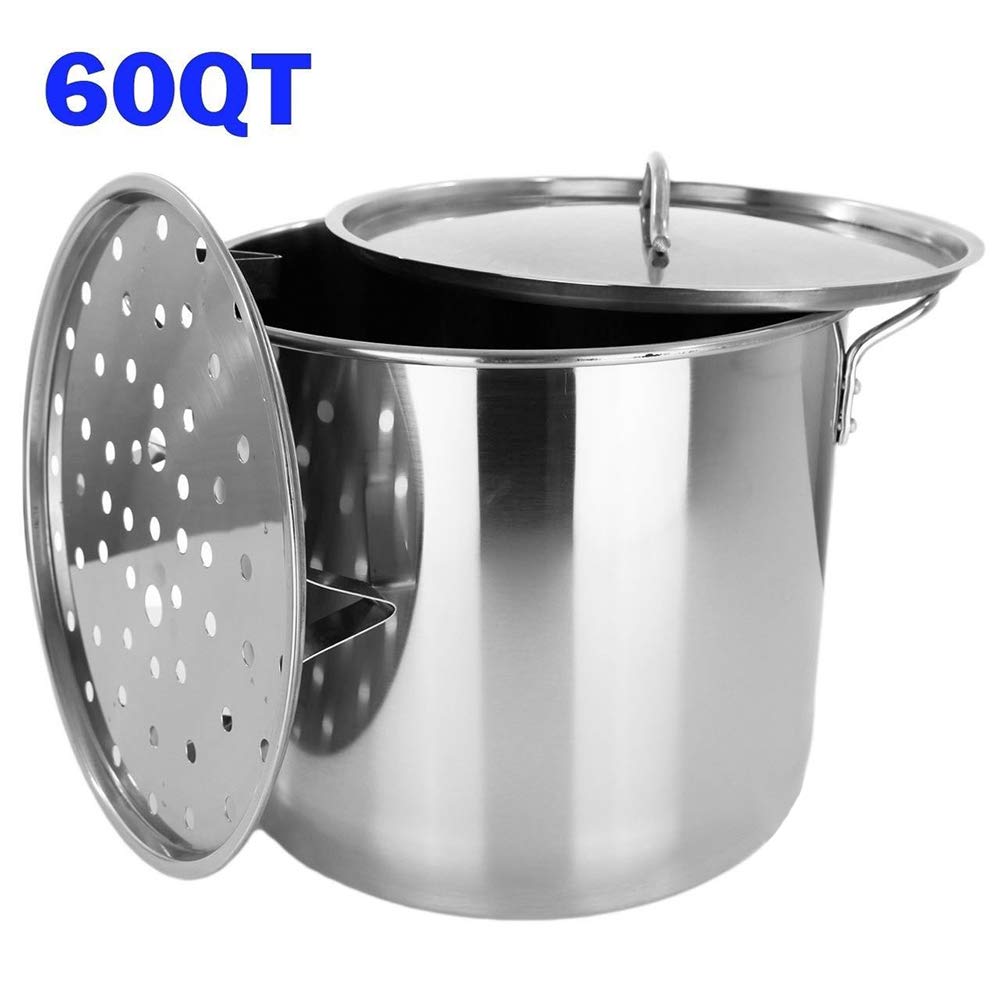 60 QT Stainless Steel Stock Pot Steamer O3030