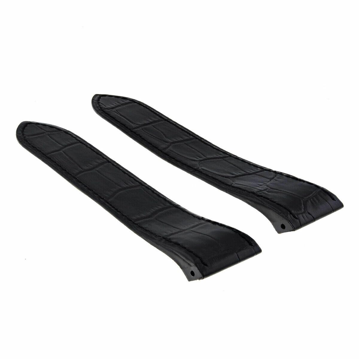 24.5mm Black Leather Watch Band Strap G590