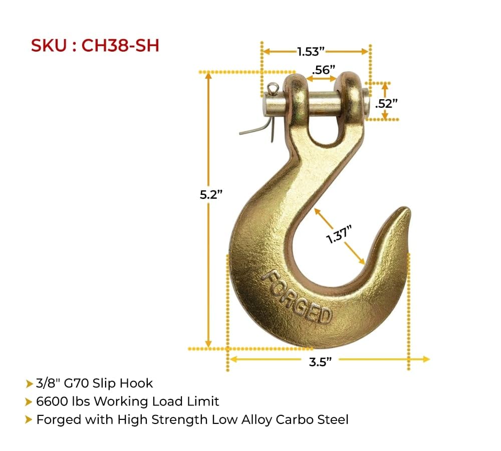 4 Pack 3/8" Grade 70 Clevis Slip Hook Z353708