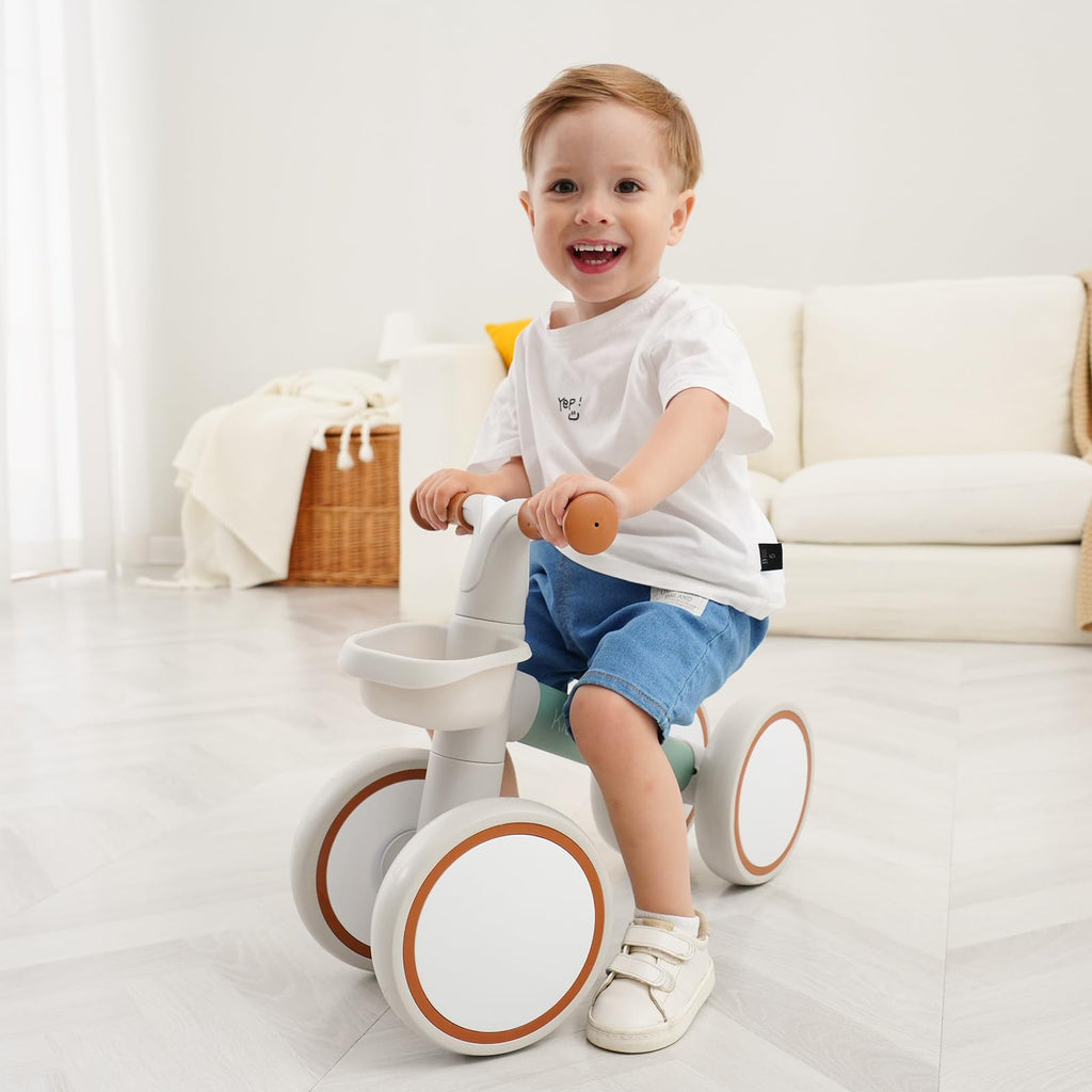 Pink Toddler Balance Bike with Adjustable Seat and Front Basket J815
