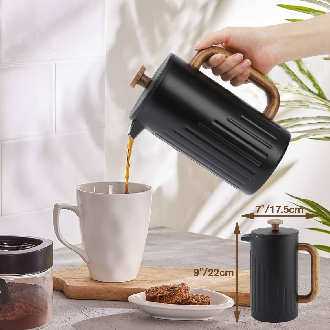 34oz Stainless Steel French Press Coffee Maker H124