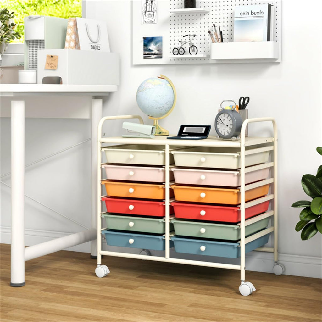12 Drawer Rolling Storage Cart with Wheels B26194