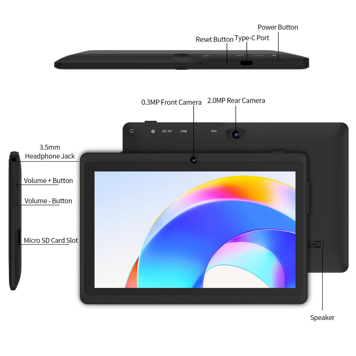 Android 15 Tablet 7 inch with Case Z4415