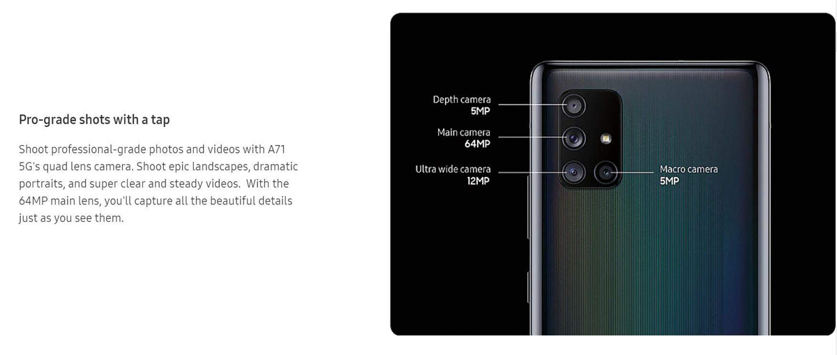 Unlocked 5G Smartphone 128GB 6GB RAM Black J325