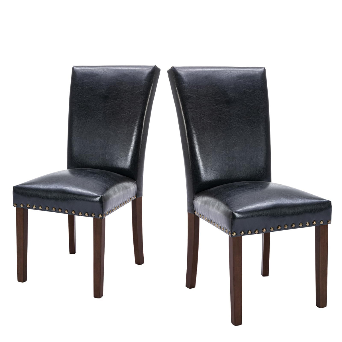 High Back Upholstered Dining Chairs Set of 2 Black J66963