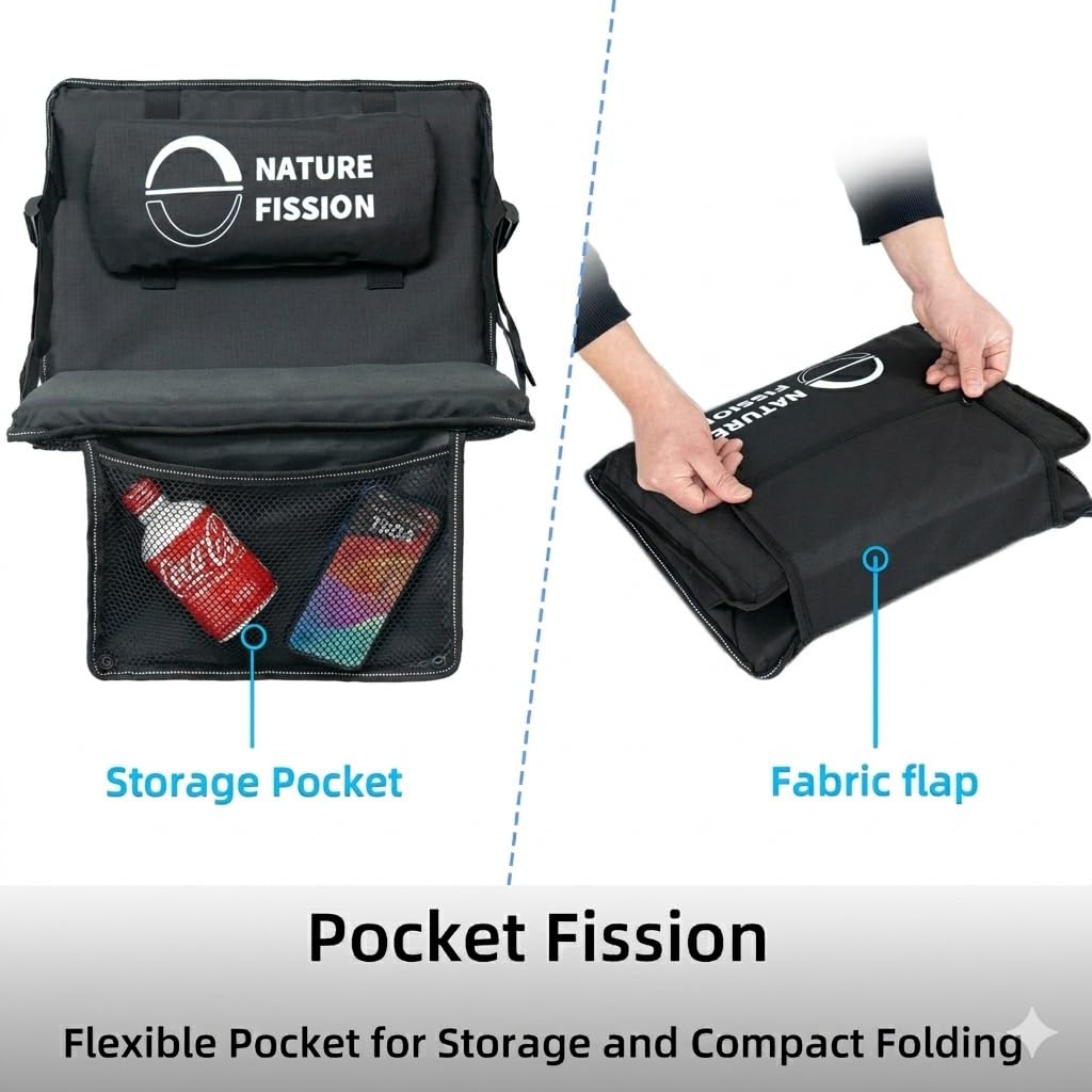 Foldable Portable Stadium Seat with Back and Lumbar Support X96554