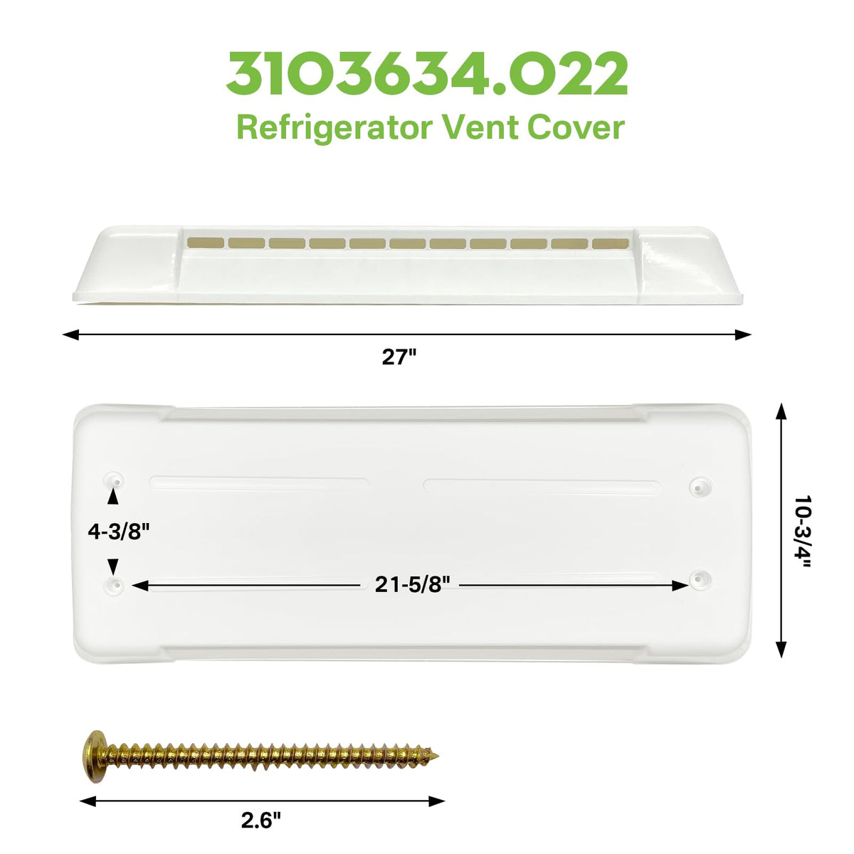 RV Refrigerator Vent Lid Cover Replacement A6107