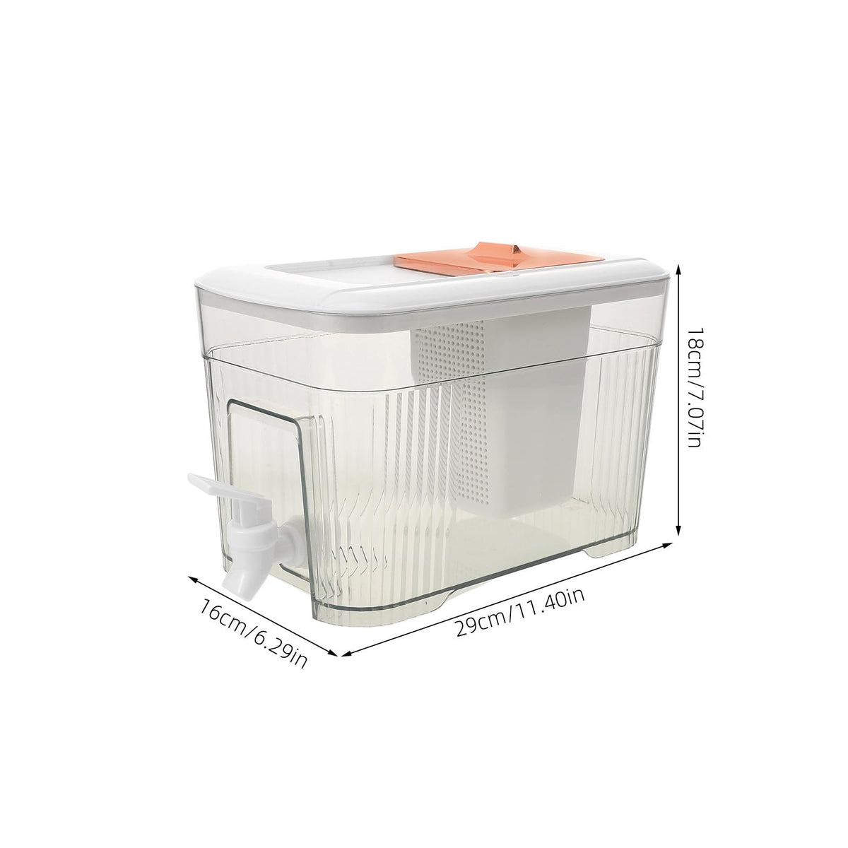 White Plastic Water Jug with Faucet and Lid Y3309
