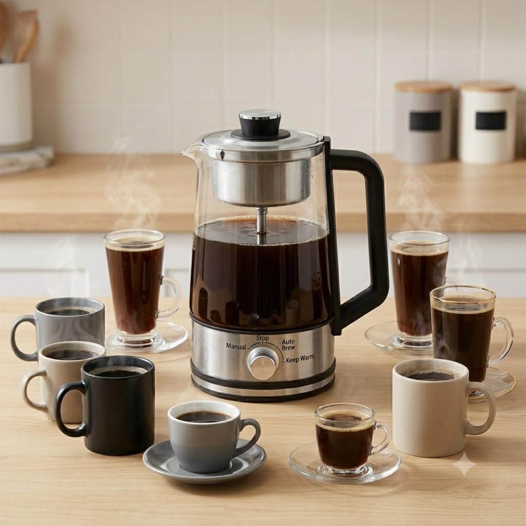 10-Cup Borosilicate Glass Electric Percolator Coffee Pot O892