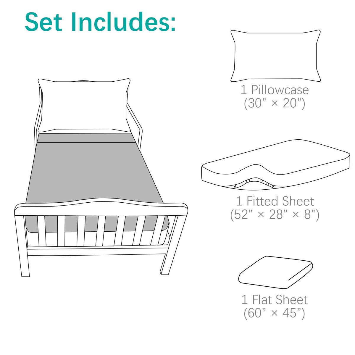 3-Piece Microfiber Toddler Sheet Set R902