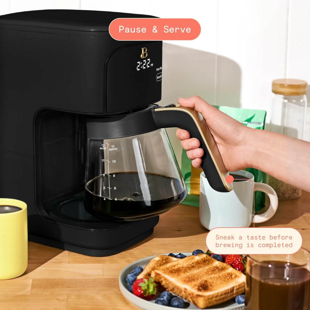 12 Cup Programmable Coffee Maker with Glass Carafe and Reusable Filter G96775