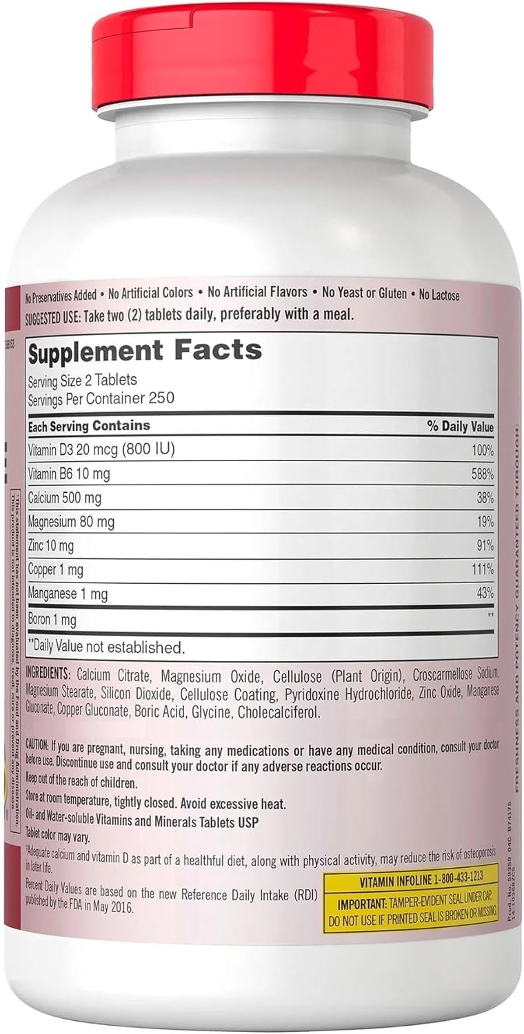 Calcium Citrate 500mg with Magnesium, Zinc and Vitamin D3 500 Tablets X14948