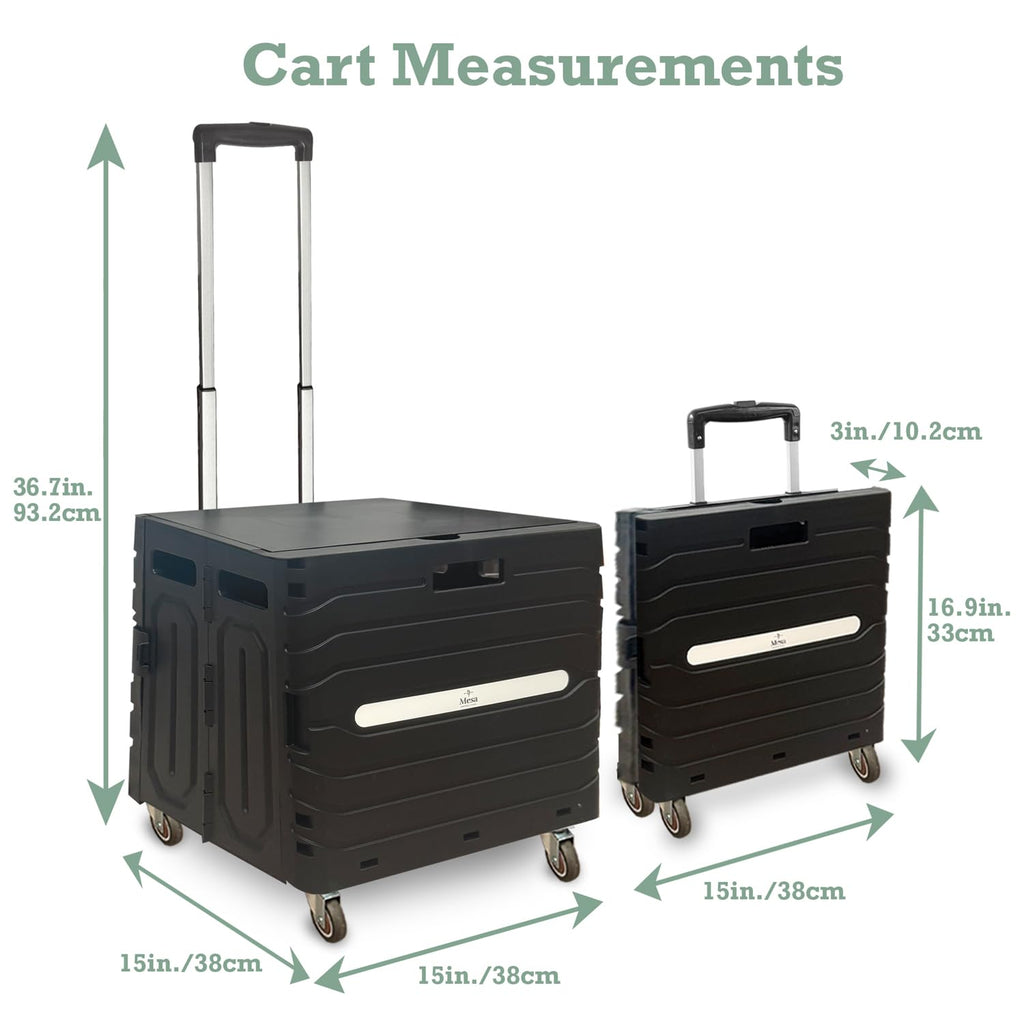 Collapsible Folding Utility Cart with 360° Wheels, Black N71736