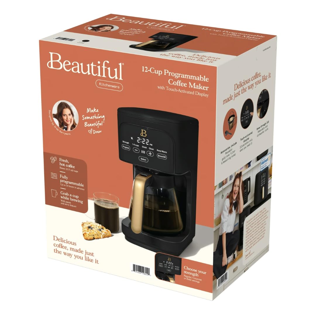 12 Cup Programmable Coffee Maker with Glass Carafe and Reusable Filter G96775