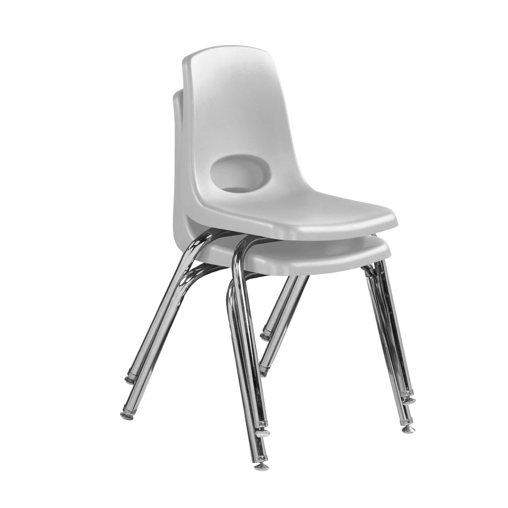 16" Light Gray School Stack Chair 2-Pack R964
