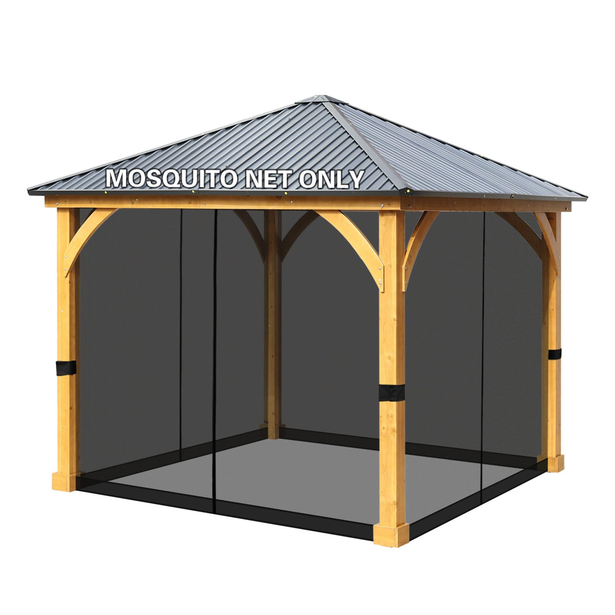 10' x 10' Black Gazebo Netting Screen Replacement L860