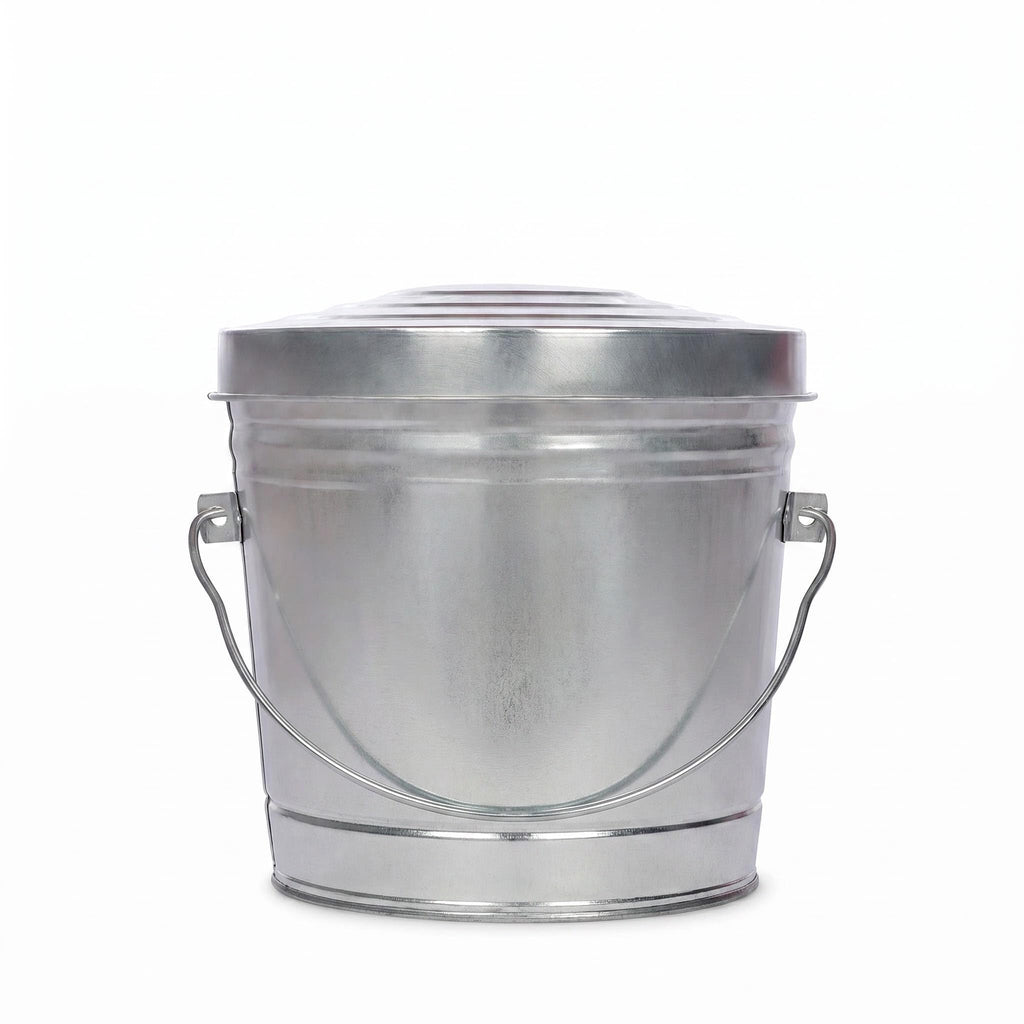 Galvanized Steel 6 Gallon Trash Can with Locking Lid G346