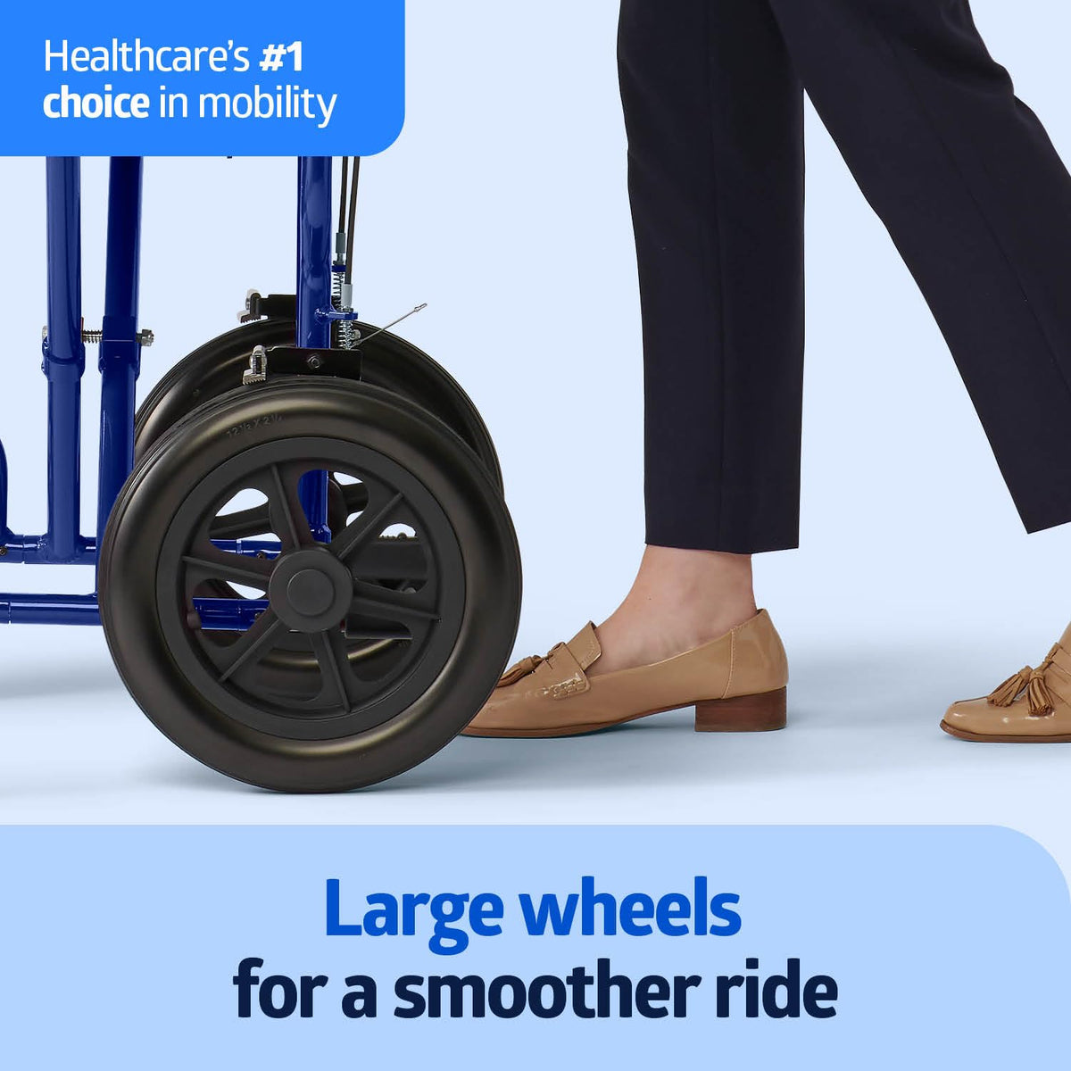Lightweight Foldable Transport Wheelchair with Handbrakes and 12-Inch Wheels Y14277