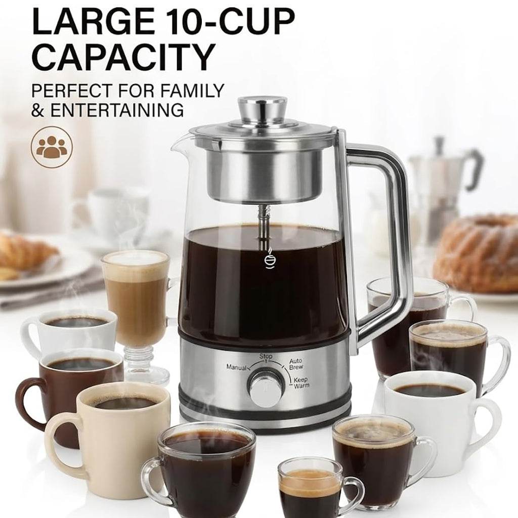 10-Cup Borosilicate Glass Electric Percolator Coffee Pot O892