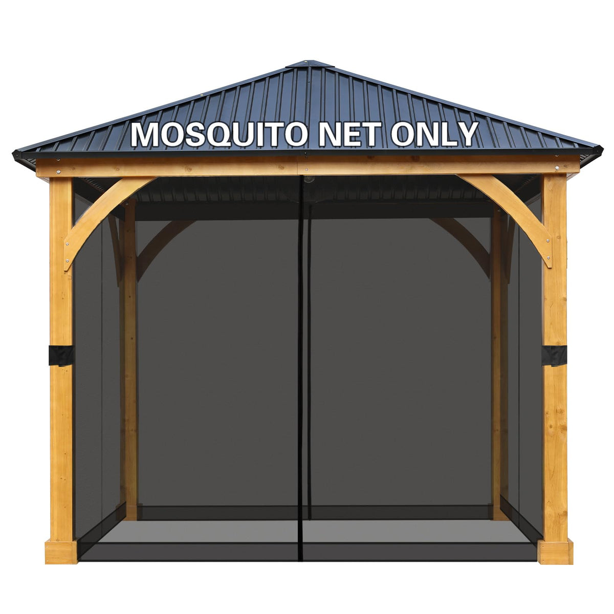 10' x 10' Black Gazebo Netting Screen Replacement L860