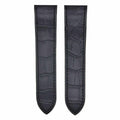 24.5mm Black Leather Watch Band Strap G590