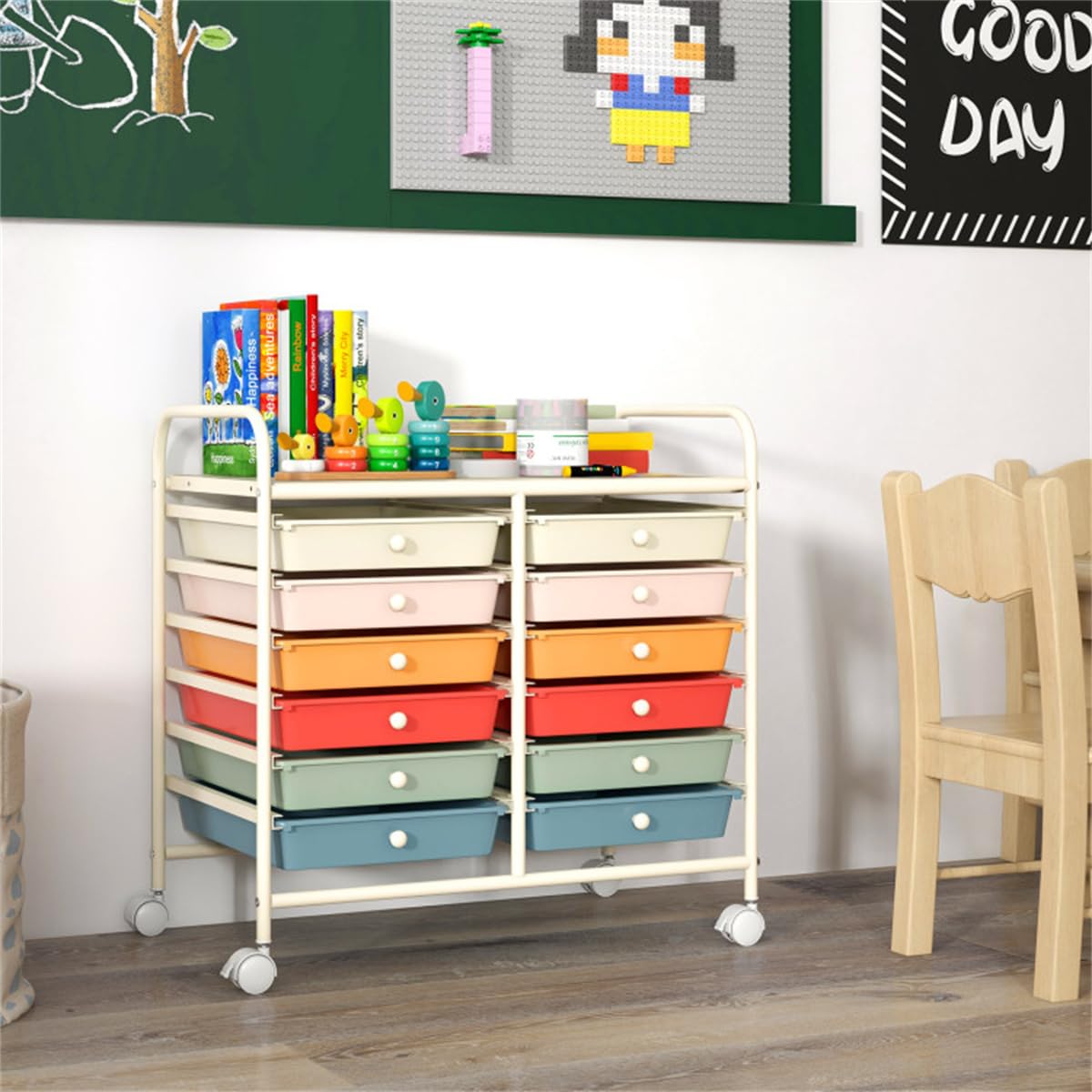 12 Drawer Rolling Storage Cart with Wheels B26194
