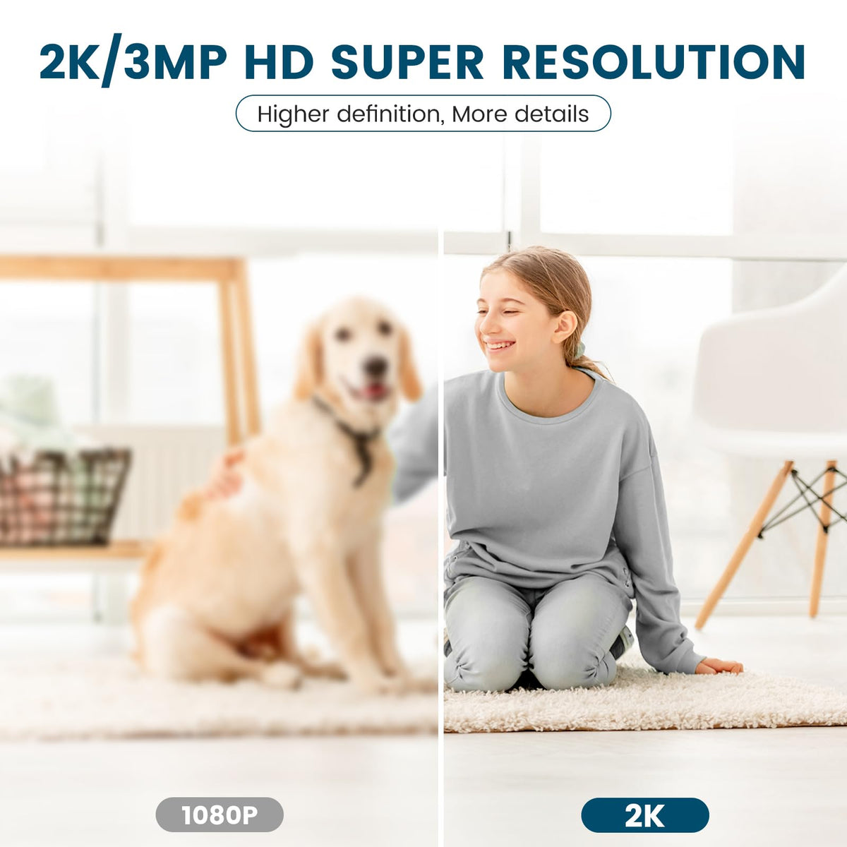 2K Indoor Security Camera with Night Vision F71231