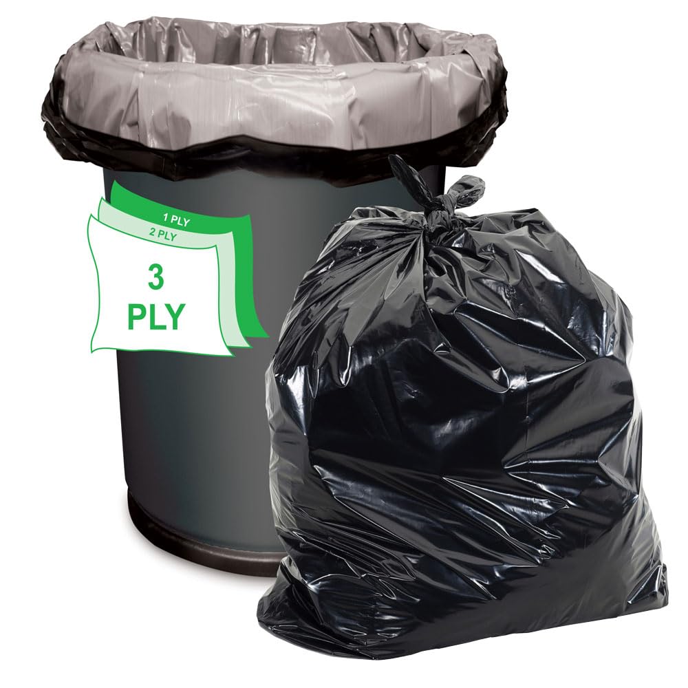 40-45 Gallon Black Heavy Duty Trash Bags Pack of 100 K60154
