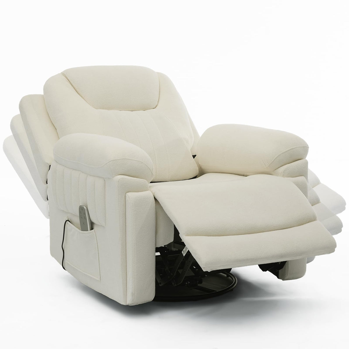 Cream White Electric Automatic Rocking Recliner Chair E9288