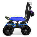 Blue Rolling Garden Cart with Four Wheels and Tool Bag P492