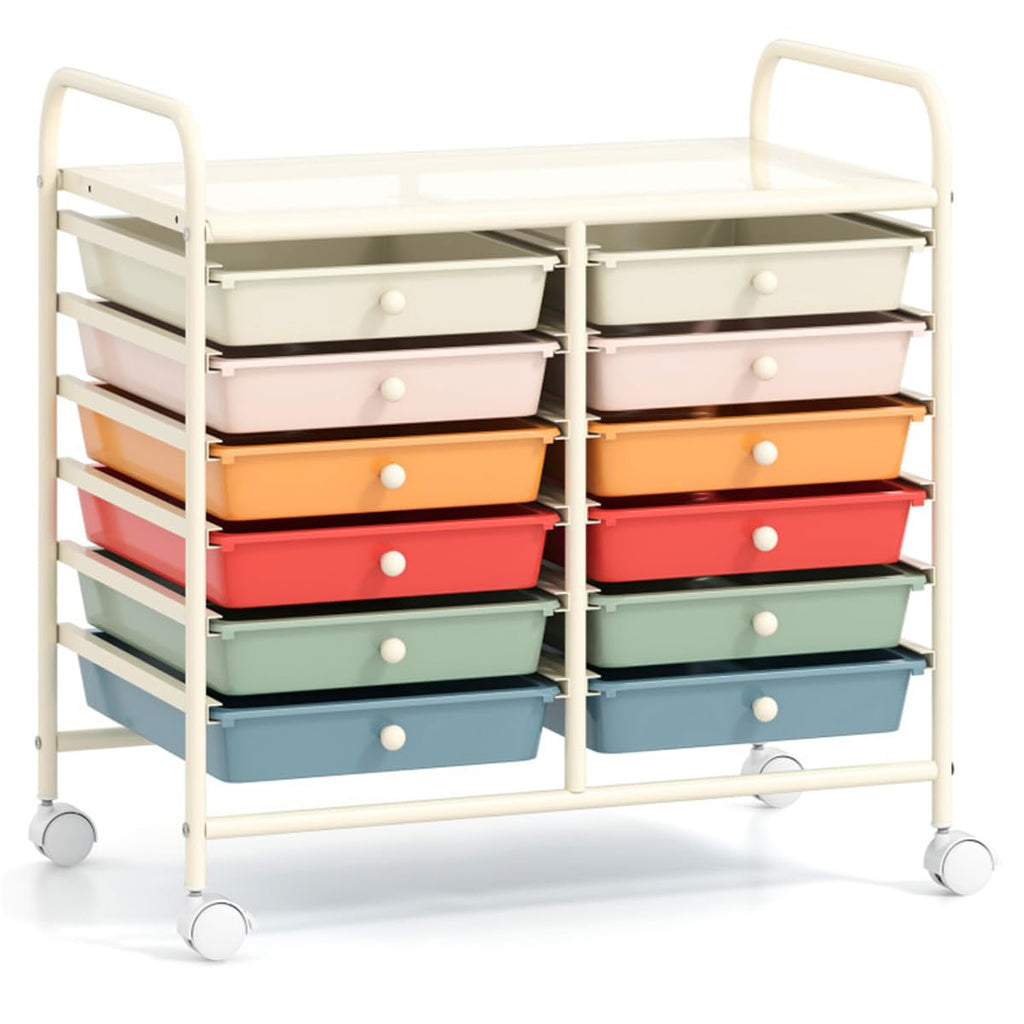 12 Drawer Rolling Storage Cart with Wheels B26194