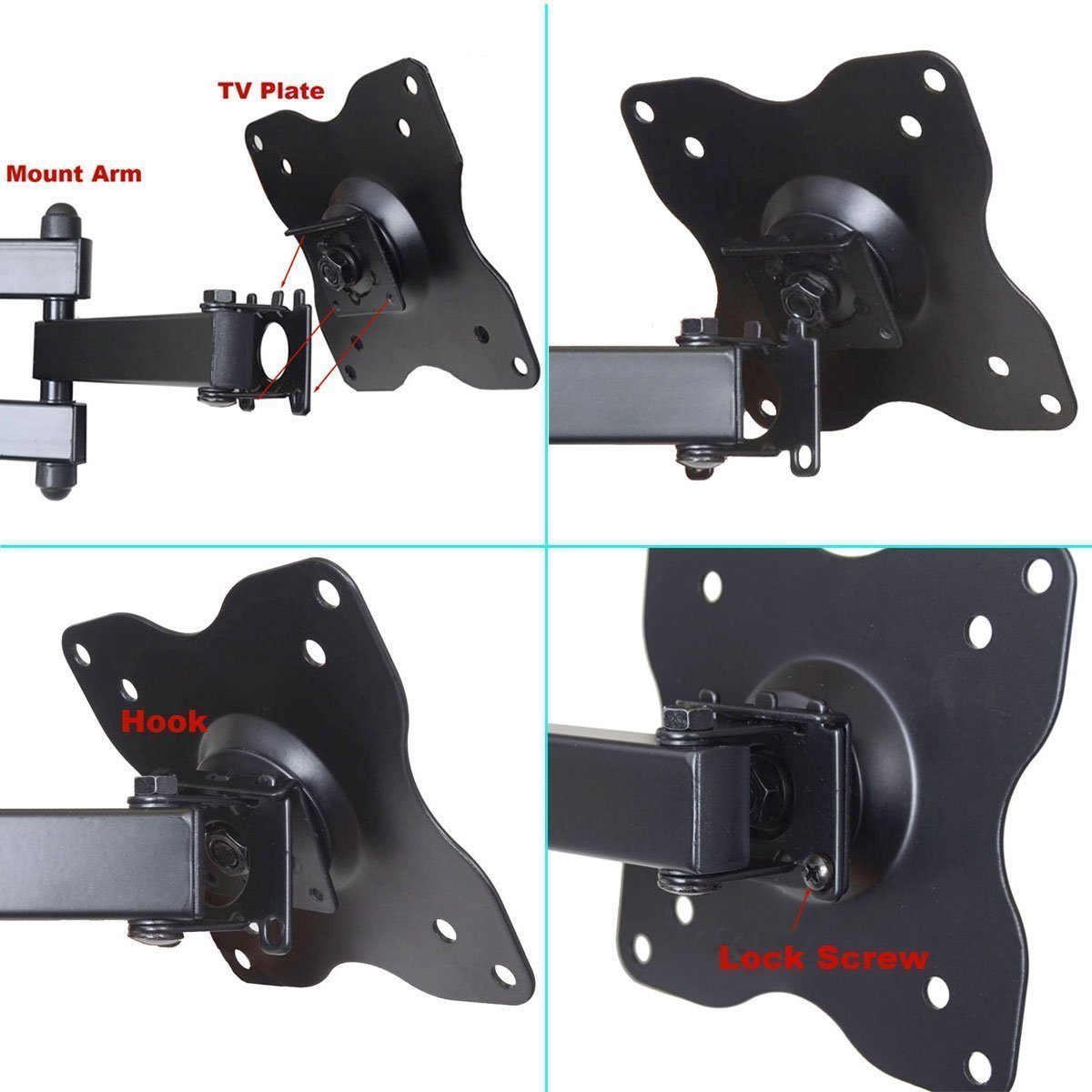 Full Motion Swivel Tilt TV Wall Mount Bracket Q6639