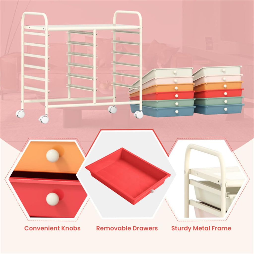 12 Drawer Rolling Storage Cart with Wheels B26194