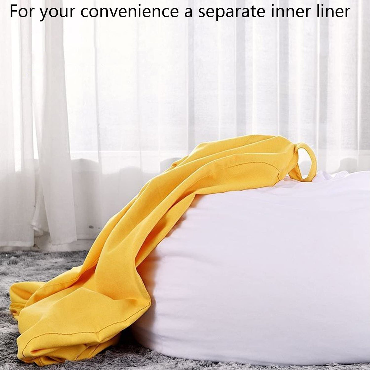 Bean Bag Chair Cover Only Without Filling XL Yellow E167