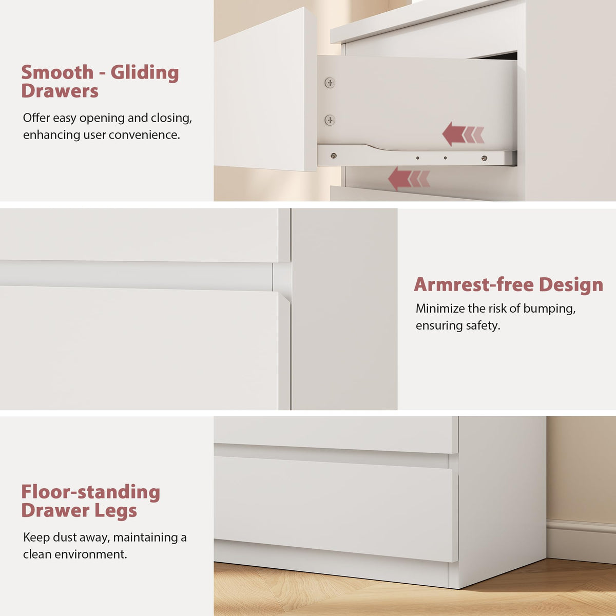 White 5 Drawer Dresser Chest of Drawers S36633