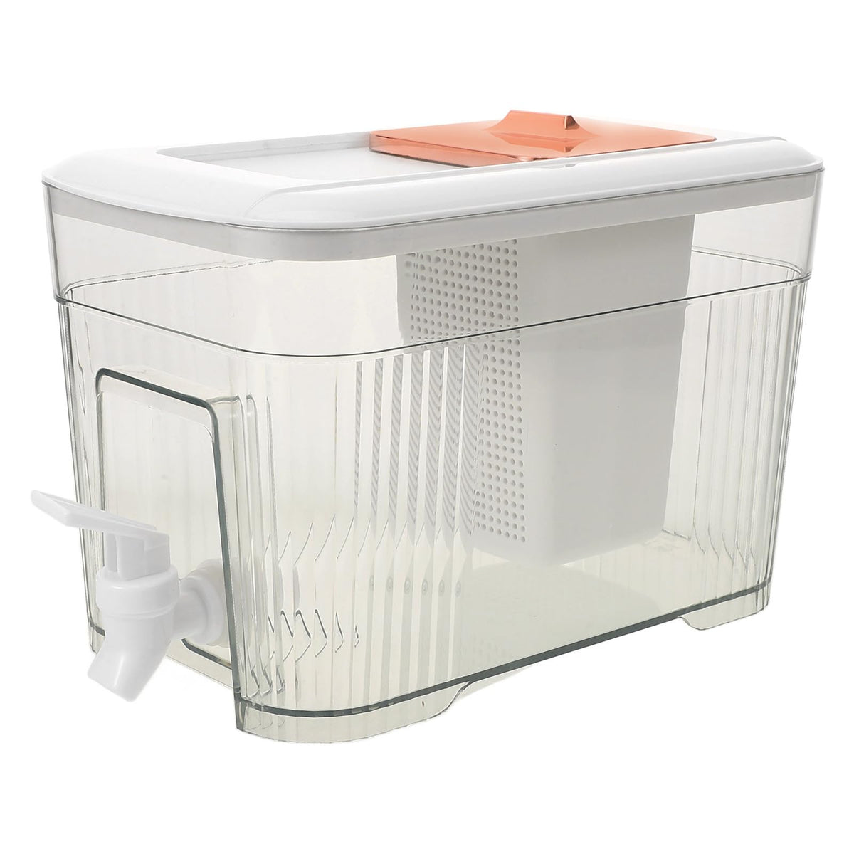 White Plastic Water Jug with Faucet and Lid Y3309