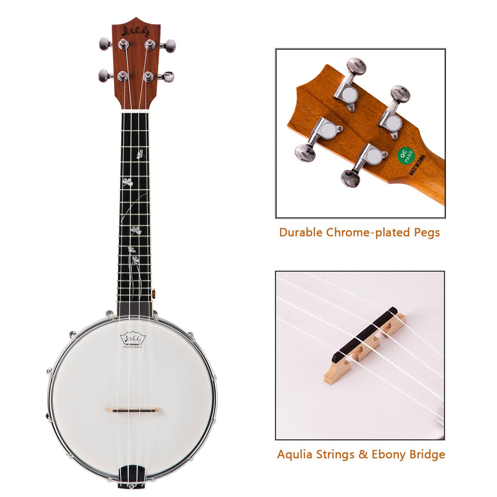 23" Sapele Wood Banjo Ukulele H979756
