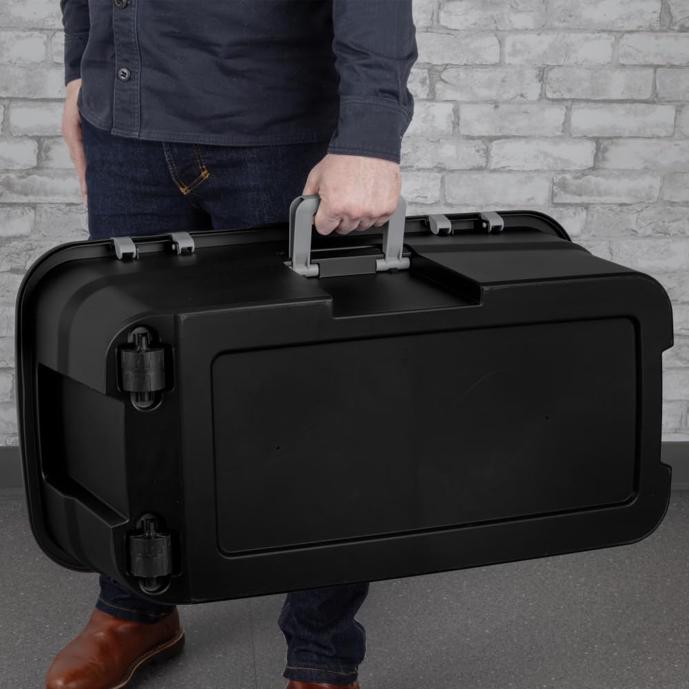 Black 22 Gallon Wheeled Plastic Storage Trunk W22808
