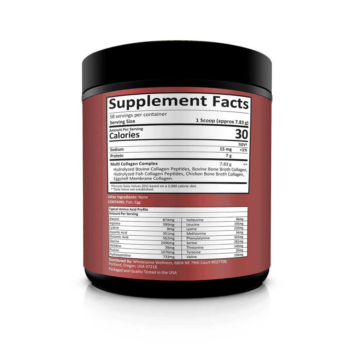 Multi Collagen Peptides Protein Powder, 5 Types Hydrolyzed, Grass-Fed, Non-GMO, Unflavored L7807