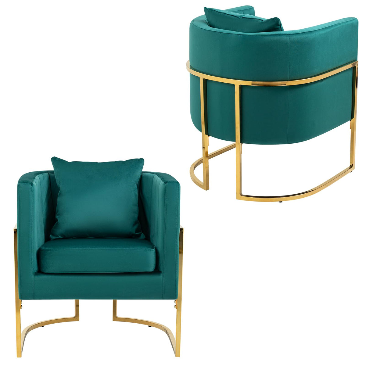 Velvet Accent Chairs Set of 2 Green X2180