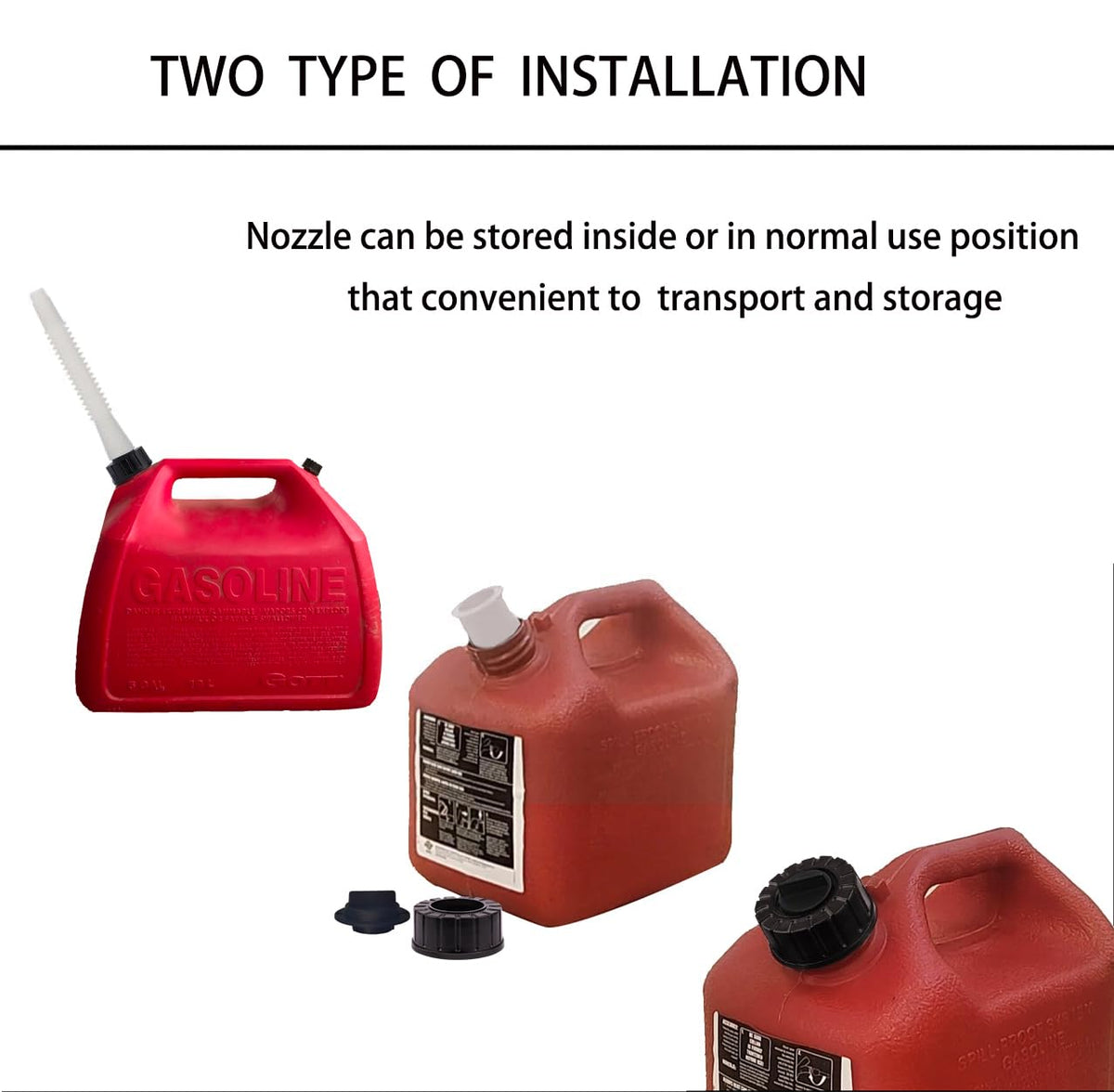 Gas Can Spout Replacement Kit with Flexible Pour Nozzle L81265