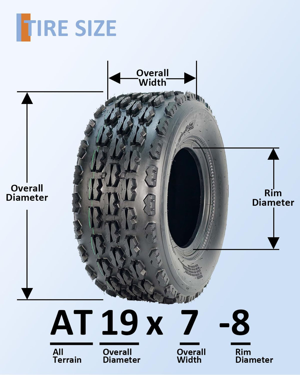 19x7-8 4 Ply Tubeless ATV UTV Tires Set of 2 S9644