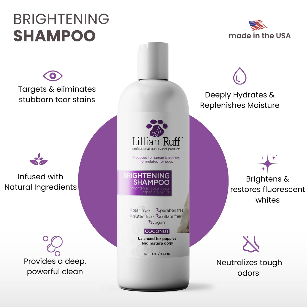 Brightening Dog Shampoo with Aloe & Provitamin B5 16oz V292971